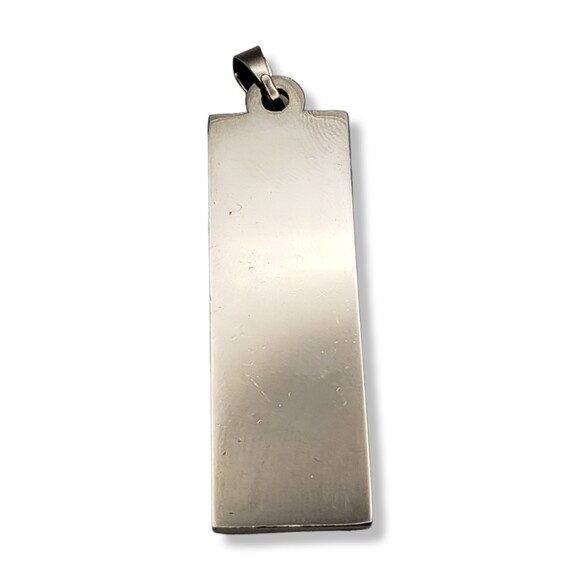 Silver Tone Rectangular Bar Multi Color Rhinestone Pendant - Picture 2 of 8